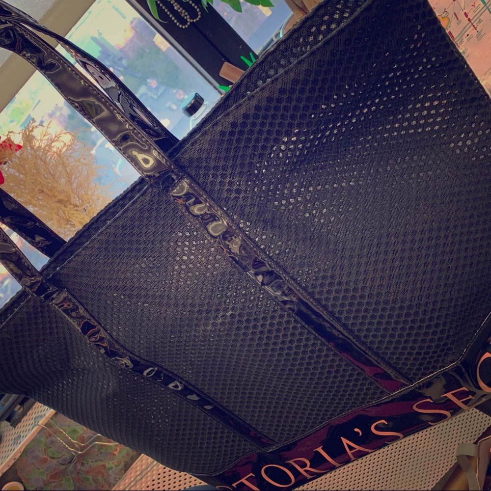 victory secret big tote black 99% new beach bag